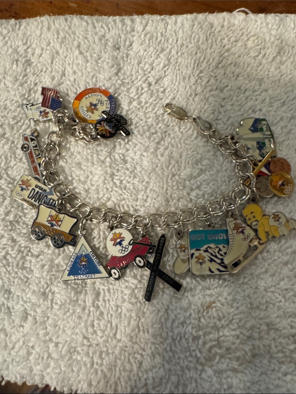 2002 Winter Olympics Utah charm bracelet Olympic Charm Bracelet Multicolor